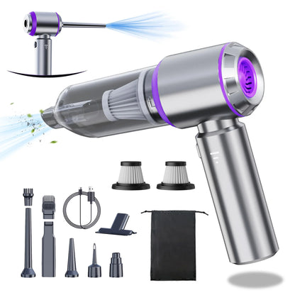 Car vacuum cleaner: multi-functional, handheld, brushless, dual-purpose, all-in-one, suitable for home use, with inflation and d - Merit Sell
