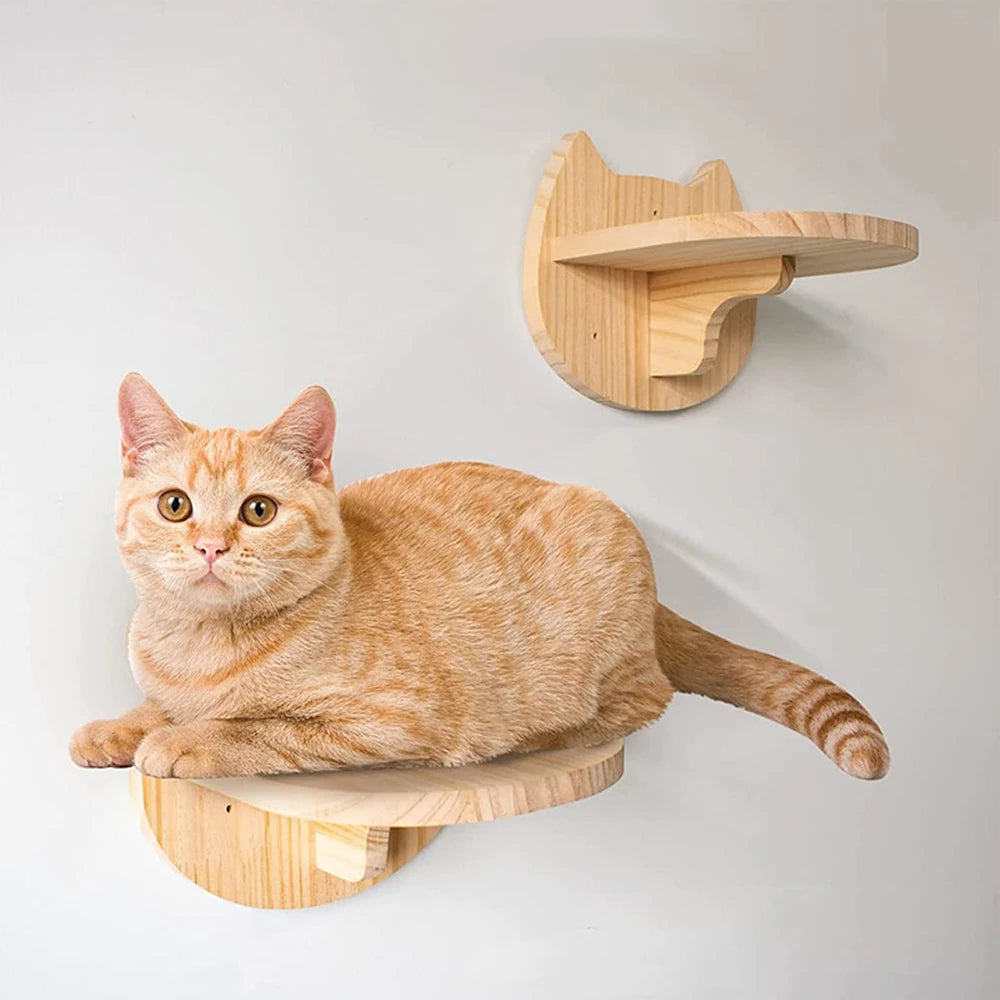 Cat Climbing Shelf Wall Mounted Four Step Stairway With Sisal Scratching Post For Cats Tree Tower Platform Jumping Pet Furniture - Merit Sell