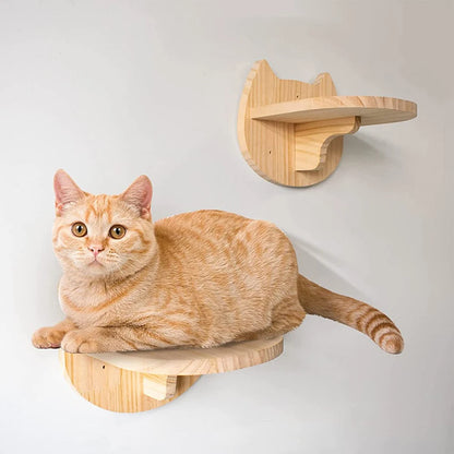 Cat Climbing Shelf Wall Mounted Four Step Stairway With Sisal Scratching Post For Cats Tree Tower Platform Jumping Pet Furniture - Merit Sell