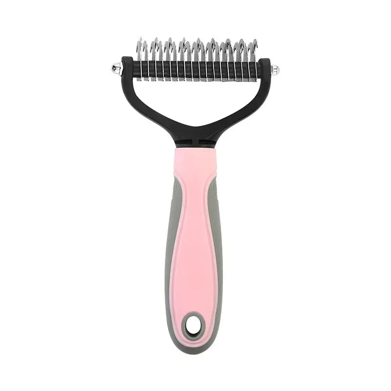 Cat Hair Removal Comb Dog Hair Removal Brush Stainless Steel Double Sided Pet Grooming Brush Removing Tangles Cat Accessories - Merit Sell