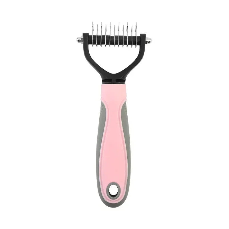 Cat Hair Removal Comb Dog Hair Removal Brush Stainless Steel Double Sided Pet Grooming Brush Removing Tangles Cat Accessories - Merit Sell