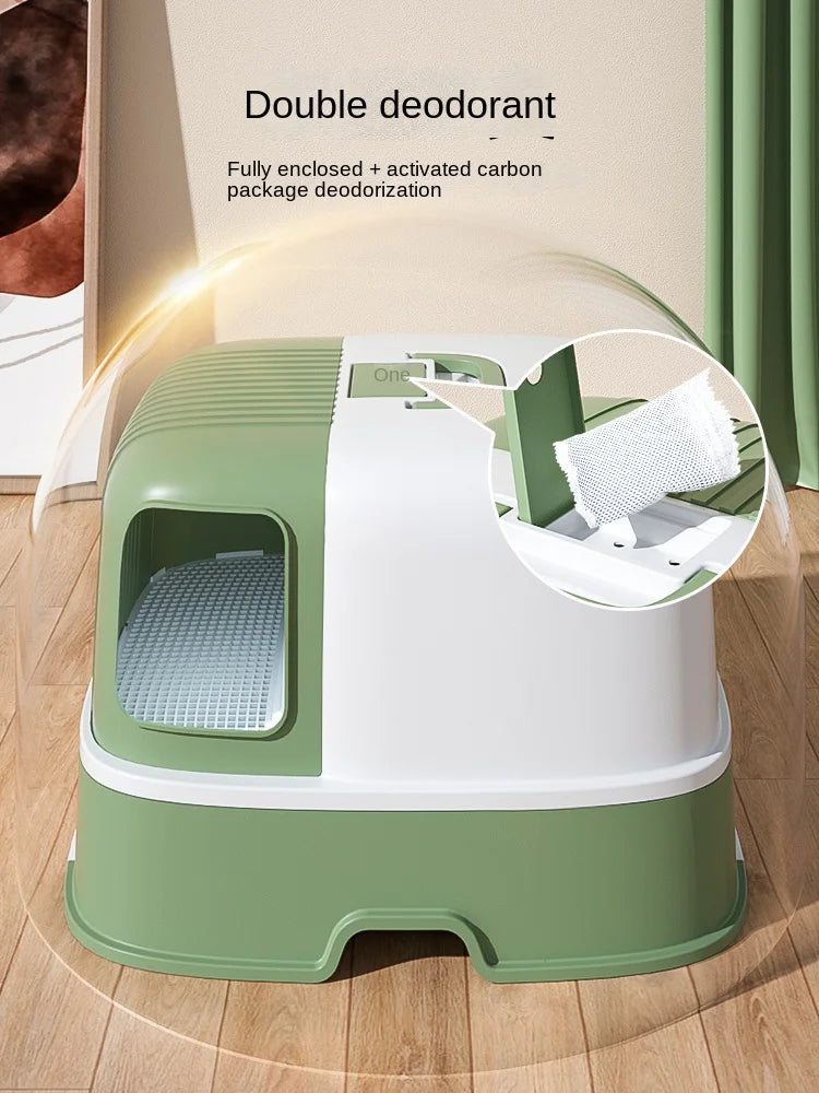 Cat Litter Box Fully Enclosed Oversized Hallway Supply Tray Oversized Long Aisle Drawer Pet Toilet Furniture Supplies - Merit Sell