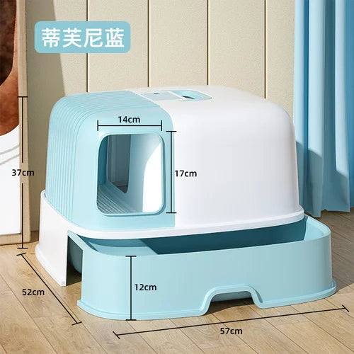 Cat Litter Box Fully Enclosed Oversized Hallway Supply Tray Oversized Long Aisle Drawer Pet Toilet Furniture Supplies - Merit Sell