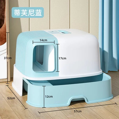 Cat Litter Box Fully Enclosed Oversized Hallway Supply Tray Oversized Long Aisle Drawer Pet Toilet Furniture Supplies - Merit Sell