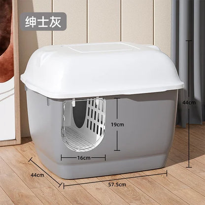 Cat Litter Box Fully Enclosed Oversized Hallway Supply Tray Oversized Long Aisle Drawer Pet Toilet Furniture Supplies - Merit Sell
