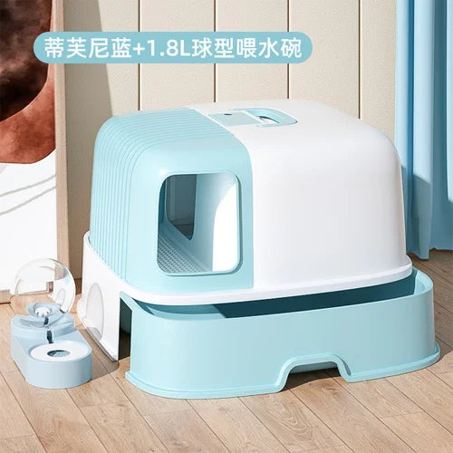 Cat Litter Box Fully Enclosed Oversized Hallway Supply Tray Oversized Long Aisle Drawer Pet Toilet Furniture Supplies - Merit Sell