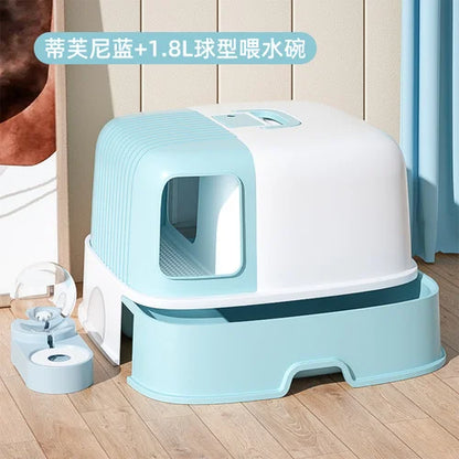 Cat Litter Box Fully Enclosed Oversized Hallway Supply Tray Oversized Long Aisle Drawer Pet Toilet Furniture Supplies - Merit Sell