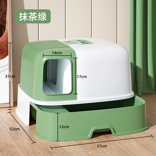 Cat Litter Box Fully Enclosed Oversized Hallway Supply Tray Oversized Long Aisle Drawer Pet Toilet Furniture Supplies - Merit Sell