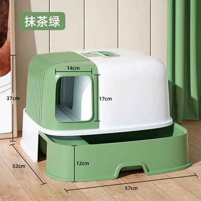 Cat Litter Box Fully Enclosed Oversized Hallway Supply Tray Oversized Long Aisle Drawer Pet Toilet Furniture Supplies - Merit Sell