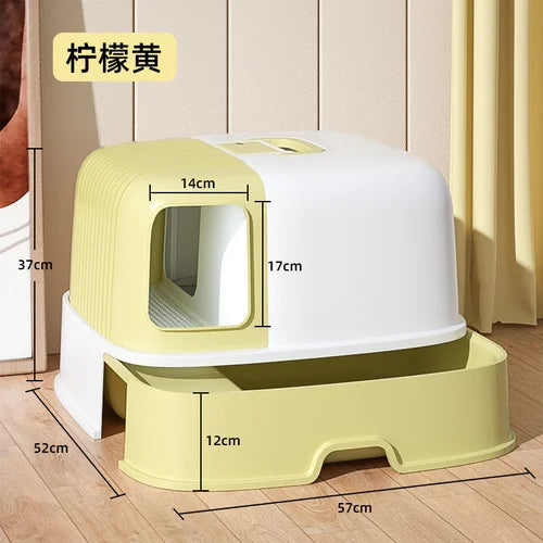 Cat Litter Box Fully Enclosed Oversized Hallway Supply Tray Oversized Long Aisle Drawer Pet Toilet Furniture Supplies - Merit Sell