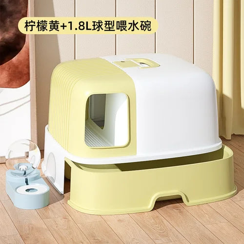 Cat Litter Box Fully Enclosed Oversized Hallway Supply Tray Oversized Long Aisle Drawer Pet Toilet Furniture Supplies - Merit Sell