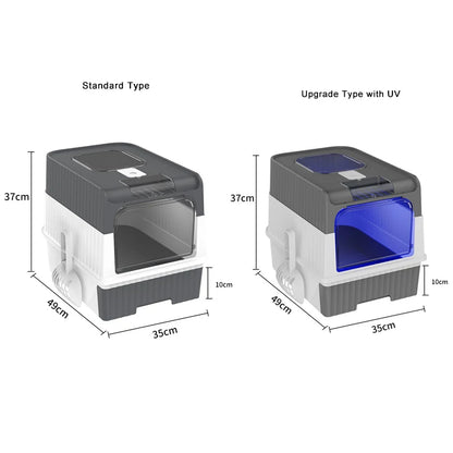 Cat Litter Box Large Rechargeable Self-cleaning Litter Box for Cat Fully Enclosed Toilet Large Capacity Cat Products - Merit Sell