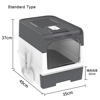 Cat Litter Box Large Rechargeable Self-cleaning Litter Box for Cat Fully Enclosed Toilet Large Capacity Cat Products - Merit Sell