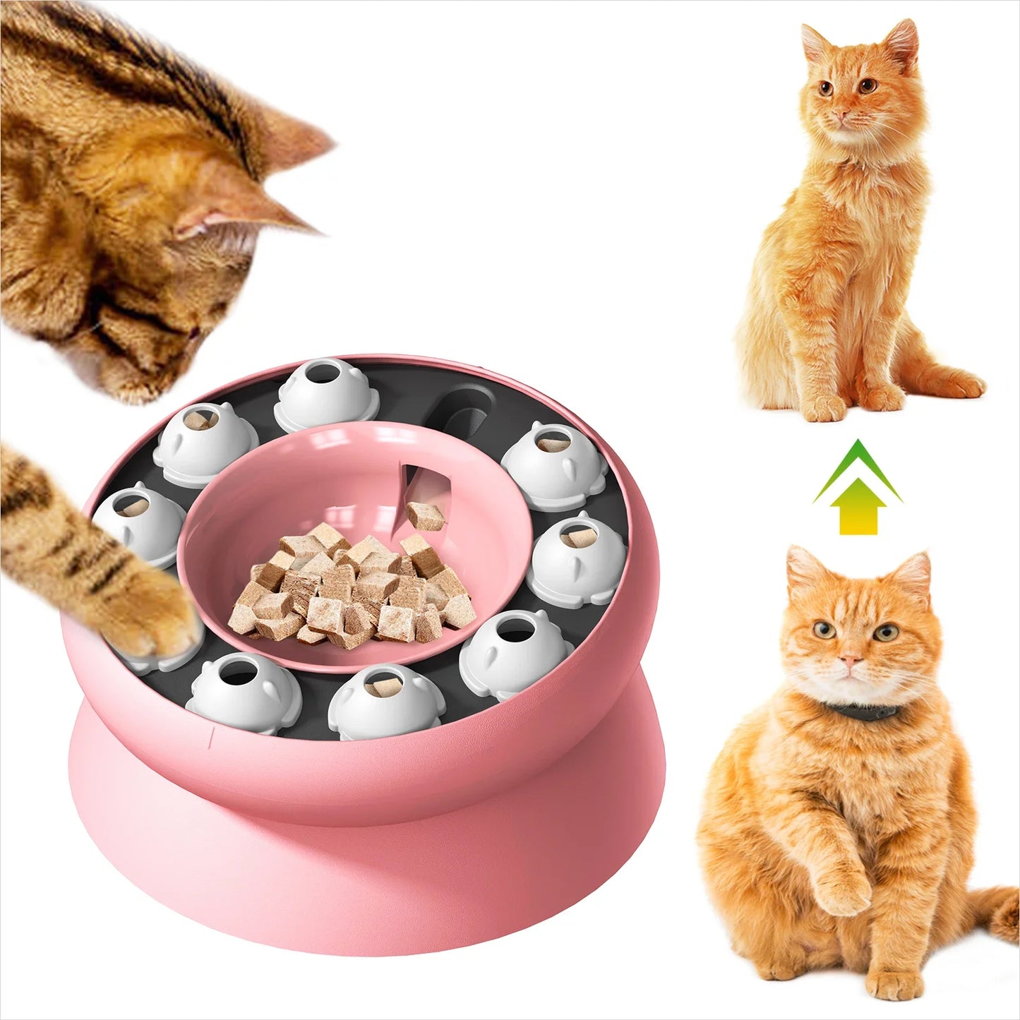 Cat Toys Slow Feeder Cat Bowl Interactive for Indoor Cats Cat Puzzle Feeder Pet Toy for Aid Pets Digestion & Mental Stimulation - Merit Sell