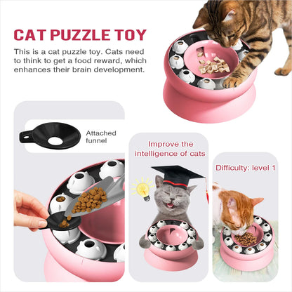 Cat Toys Slow Feeder Cat Bowl Interactive for Indoor Cats Cat Puzzle Feeder Pet Toy for Aid Pets Digestion & Mental Stimulation - Merit Sell