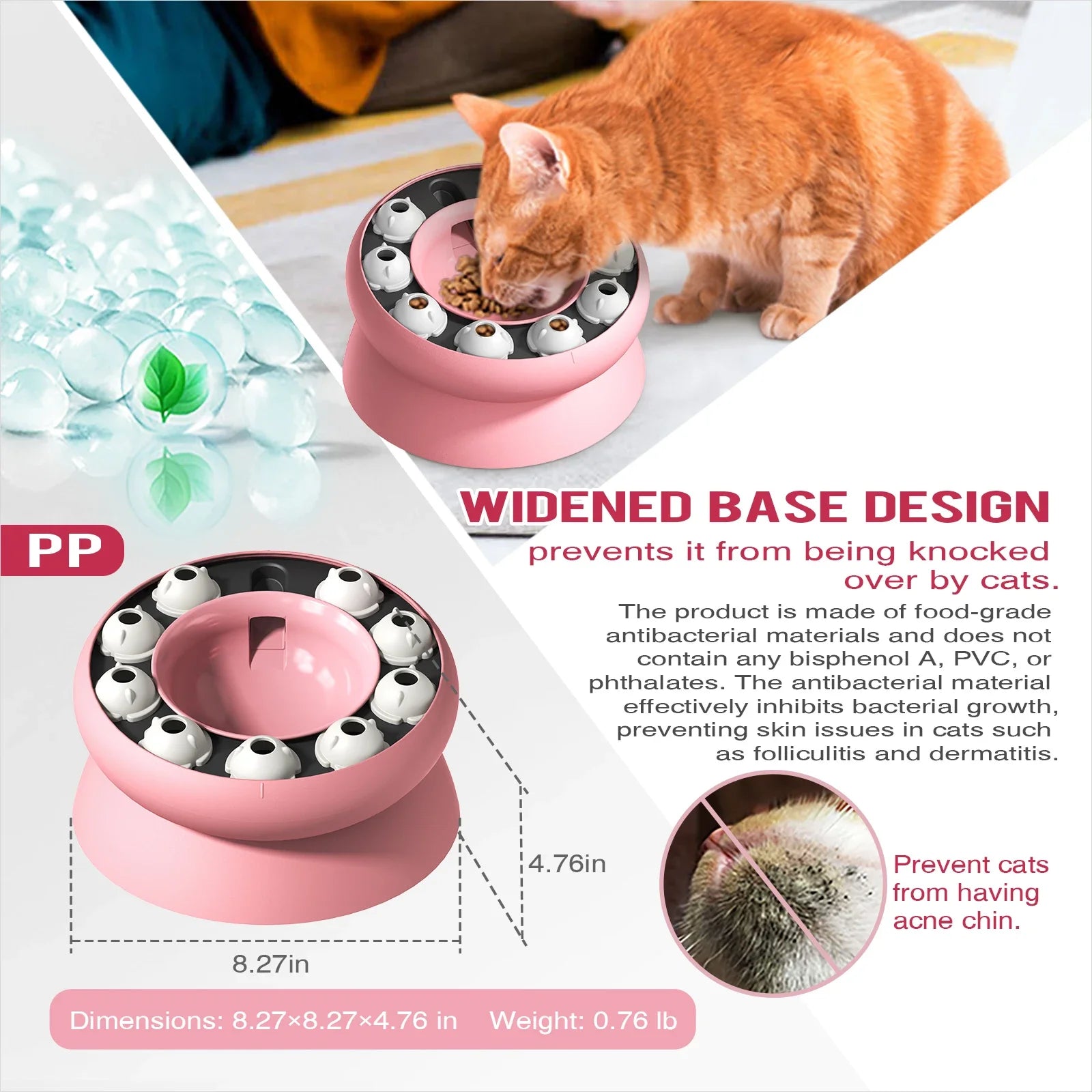 Cat Toys Slow Feeder Cat Bowl Interactive for Indoor Cats Cat Puzzle Feeder Pet Toy for Aid Pets Digestion & Mental Stimulation - Merit Sell