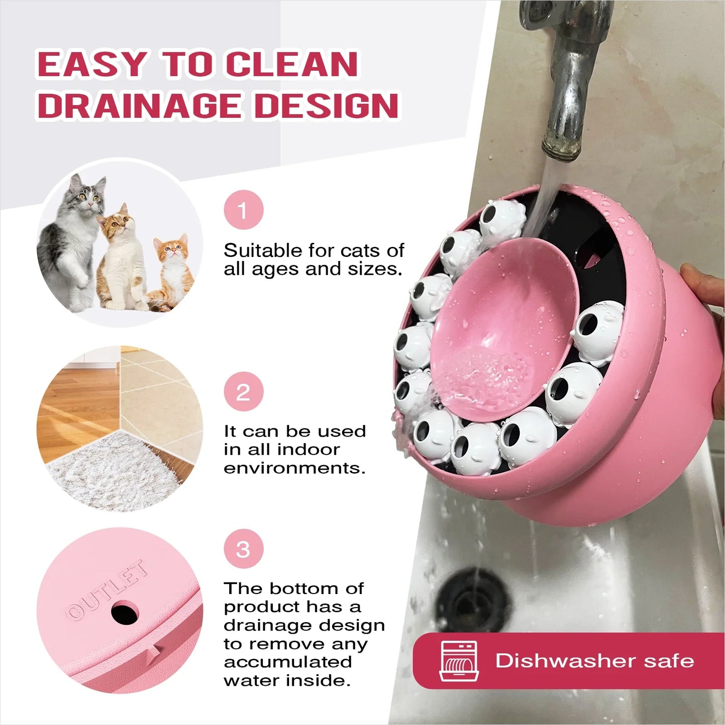 Cat Toys Slow Feeder Cat Bowl Interactive for Indoor Cats Cat Puzzle Feeder Pet Toy for Aid Pets Digestion & Mental Stimulation - Merit Sell