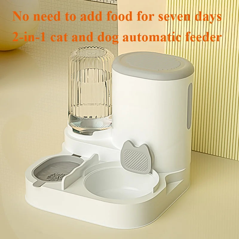 Cat bowl automatic feeder for cats, dogs, pets, water dispensers, integrated cat bowl, cat food basin, dogs, eating, drinking wa - Merit Sell