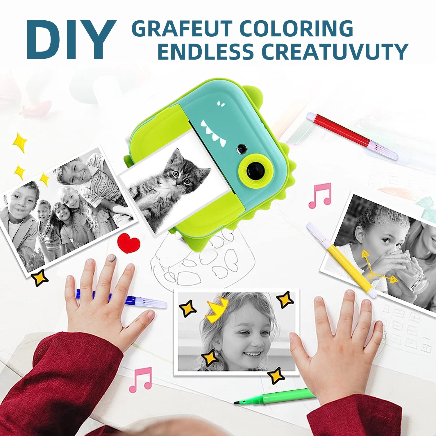 Children Digital Camera Instant Print for Kids Thermal Print Camera Instant Photo Printing Camera Video Toys - Merit Sell