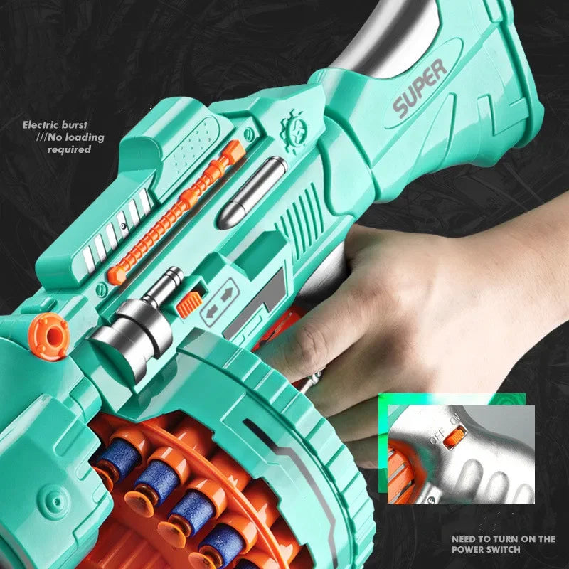 Children's Electric Continuous Shooting Gatling Toy Gun Suction Cup Soft Bullet Gun Explosion Nerfs gun BB Guns Gifts for Kids - Merit Sell