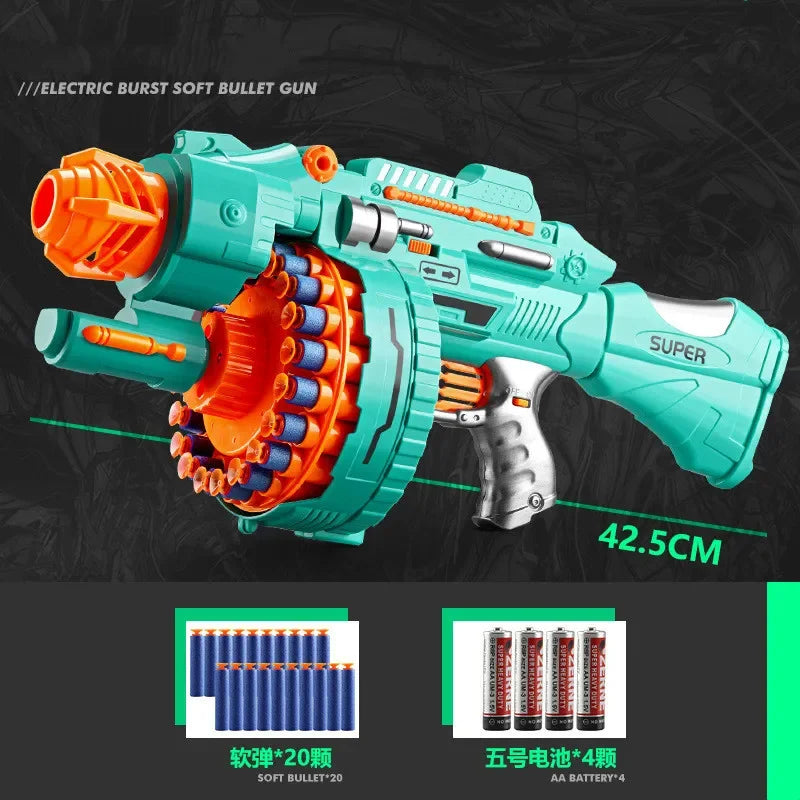 Children's Electric Continuous Shooting Gatling Toy Gun Suction Cup Soft Bullet Gun Explosion Nerfs gun BB Guns Gifts for Kids - Merit Sell