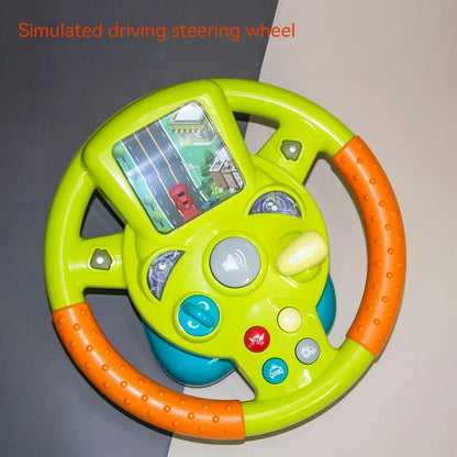 Children's Steering Wheel Toy Simulation Cab Electric Baby Stroller Early Education Puzzle Game Christmas Gift - Merit Sell