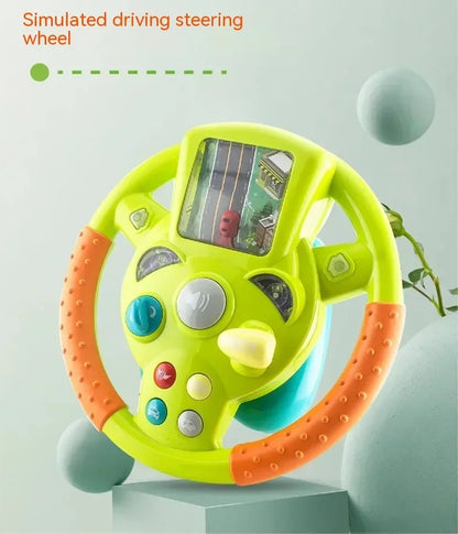 Children's Steering Wheel Toy Simulation Cab Electric Baby Stroller Early Education Puzzle Game Christmas Gift - Merit Sell