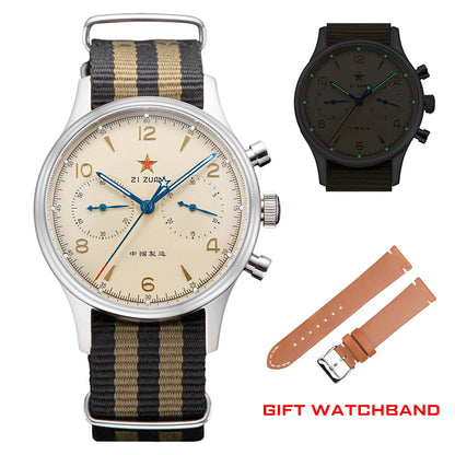 China 1963 Polit Chronograph Watch 40mm Aviation for Men Original ST1901 Movement Gooseneck Mechanical Sapphire 38 Reloj Homber - Merit Sell