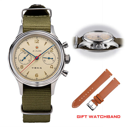 China 1963 Polit Chronograph Watch 40mm Aviation for Men Original ST1901 Movement Gooseneck Mechanical Sapphire 38 Reloj Homber - Merit Sell