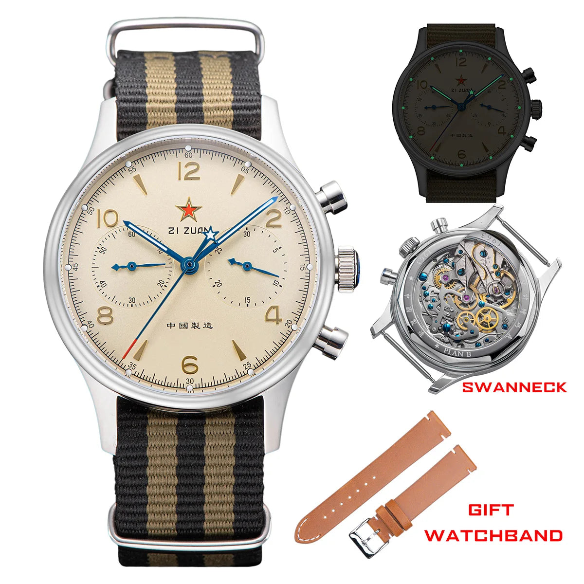 China 1963 Polit Chronograph Watch 40mm Aviation for Men Original ST1901 Movement Gooseneck Mechanical Sapphire 38 Reloj Homber - Merit Sell