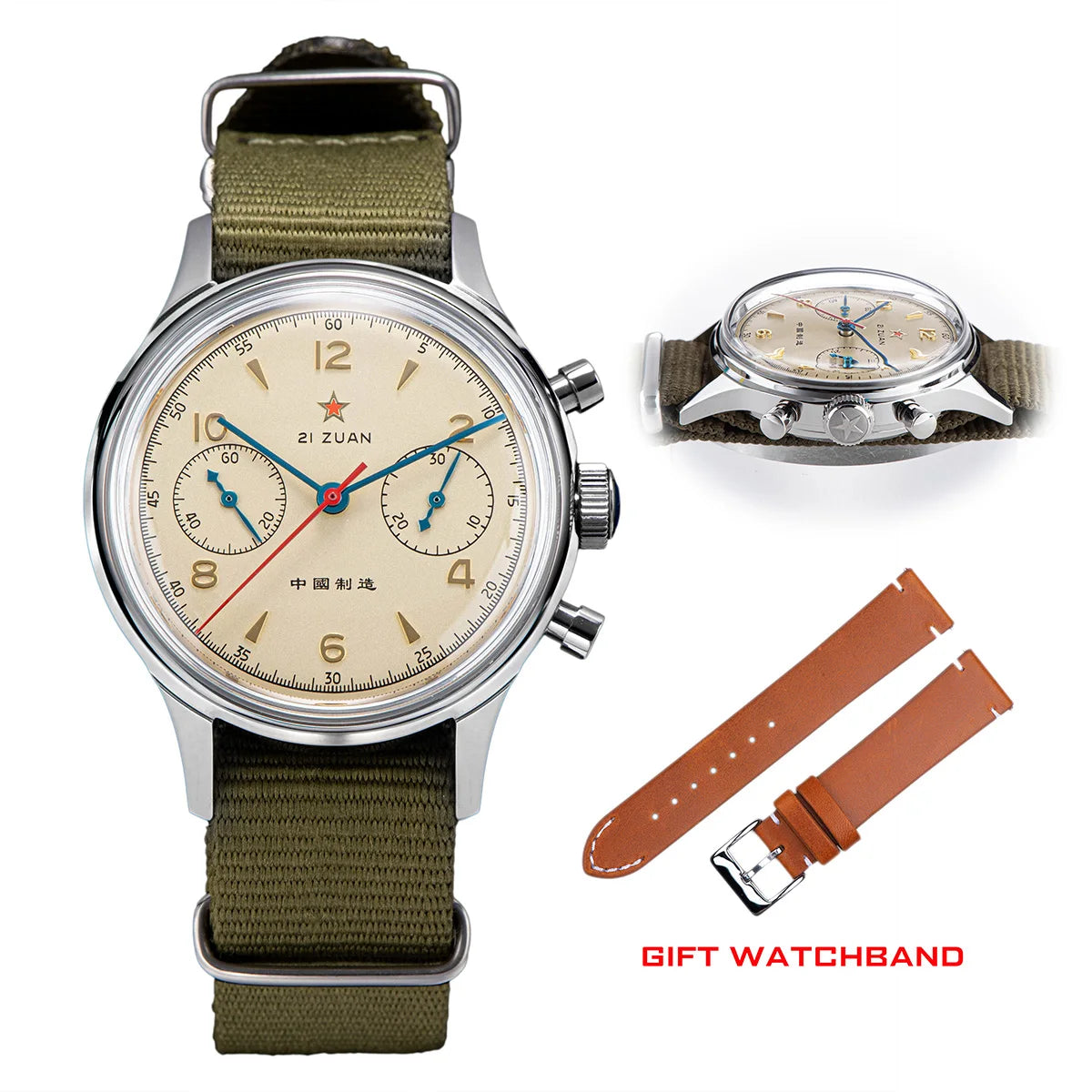 China 1963 Polit Chronograph Watch 40mm Aviation for Men Original ST1901 Movement Gooseneck Mechanical Sapphire 38 Reloj Homber - Merit Sell