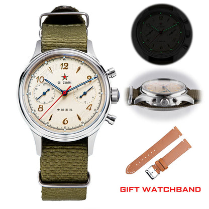 China 1963 Polit Chronograph Watch 40mm Aviation for Men Original ST1901 Movement Gooseneck Mechanical Sapphire 38 Reloj Homber - Merit Sell