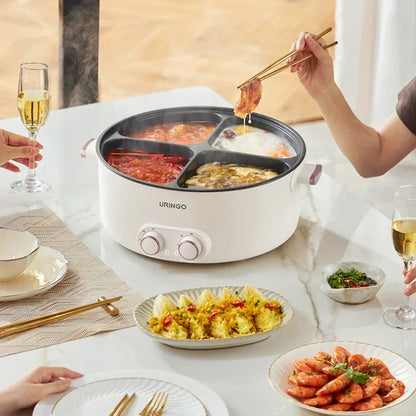 Colorful Mandarin Duck Electric Pot Four-Grid Multi functional Household 6-liter Capacity Integrated Hot Pot Electric Caldron - Merit Sell