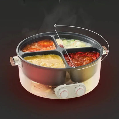 Colorful Mandarin Duck Electric Pot Four-Grid Multi functional Household 6-liter Capacity Integrated Hot Pot Electric Caldron - Merit Sell