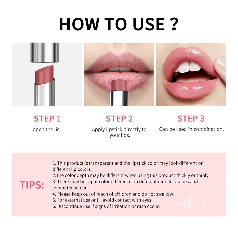 Colorless Pink Honey Lip Balm Lipstick Long-lasting Hygienic Moisturizing Lip Gloss Plumper Nourish Makeup Lip Care Cosmetics - Merit Sell