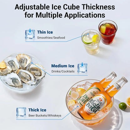 Commercial Ice Maker Machine, Stainless Steel Under Counter ice Machine with 35lbs Ice Storage Capacity, Bar Ice Maker Machine - Merit Sell