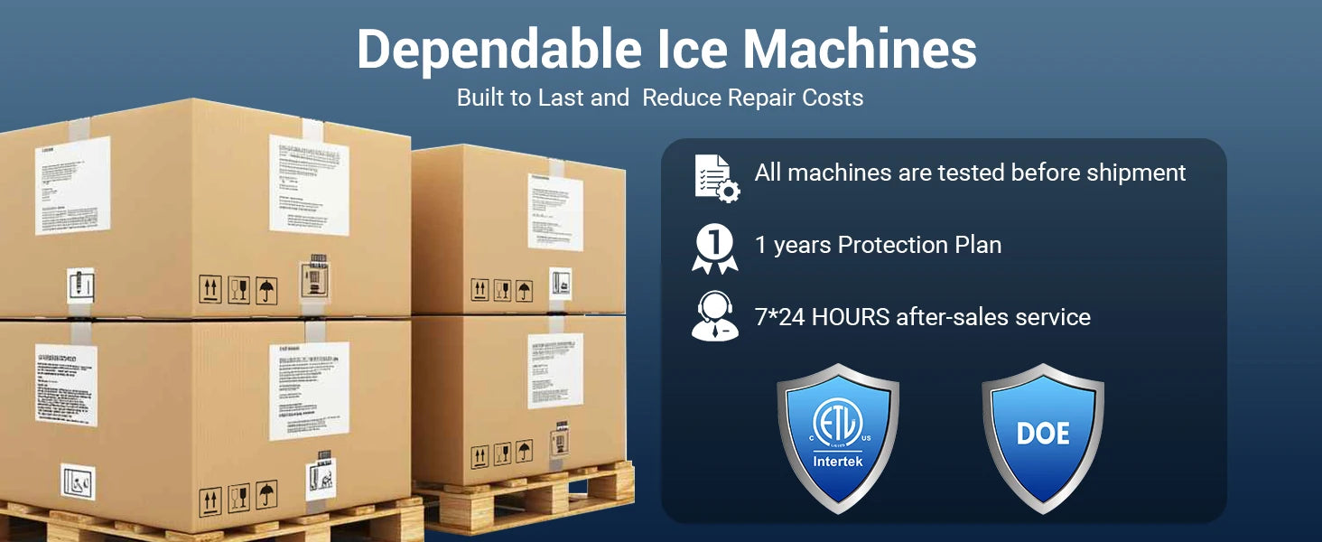 Commercial Ice Maker Machine, Stainless Steel Under Counter ice Machine with 35lbs Ice Storage Capacity, Bar Ice Maker Machine - Merit Sell