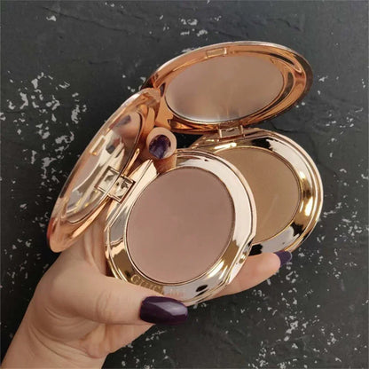 Contour Palette with Mirror Shadow Powder Bronzer Three-Dimensional Nose Shadow Repair Powder Facial Concealer Cosmetics Makeup - Merit Sell