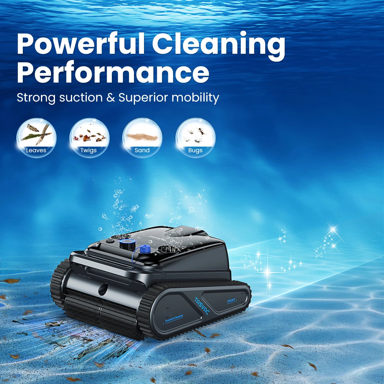 Cordless Robotic Pool Cleaner, Pool Vacuum for Inground Pools with 4 Motors, Wall & Waterline Cleaning, 300min Battery Life - Merit Sell