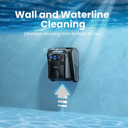 Cordless Robotic Pool Cleaner, Pool Vacuum for Inground Pools with 4 Motors, Wall & Waterline Cleaning, 300min Battery Life - Merit Sell