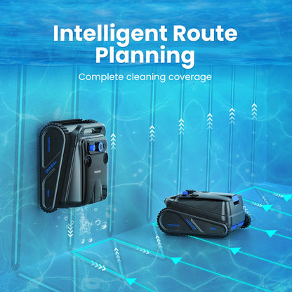 Cordless Robotic Pool Cleaner, Pool Vacuum for Inground Pools with 4 Motors, Wall & Waterline Cleaning, 300min Battery Life - Merit Sell