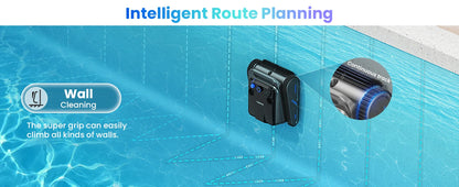 Cordless Robotic Pool Cleaner, Pool Vacuum for Inground Pools with 4 Motors, Wall & Waterline Cleaning, 300min Battery Life - Merit Sell