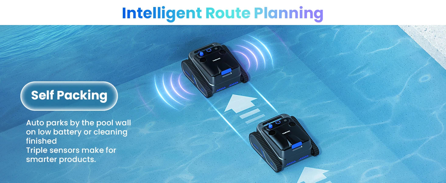 Cordless Robotic Pool Cleaner, Pool Vacuum for Inground Pools with 4 Motors, Wall & Waterline Cleaning, 300min Battery Life - Merit Sell