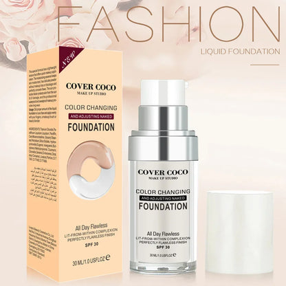 Cover Coco Long Lasting Concealer Liquid Foundation Skin Color Liquid Foundation Light and Transparent Moisturizing Cream - Merit Sell