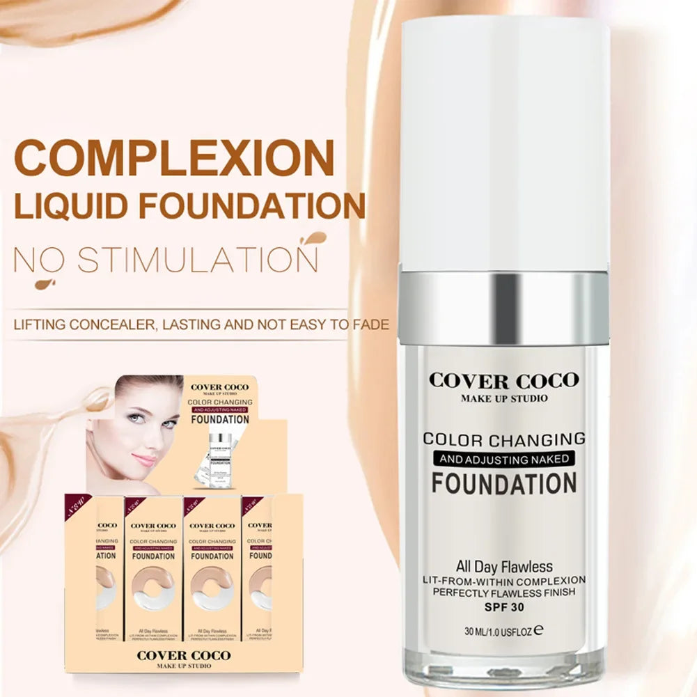 Cover Coco Long Lasting Concealer Liquid Foundation Skin Color Liquid Foundation Light and Transparent Moisturizing Cream - Merit Sell