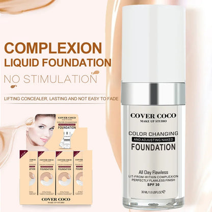 Cover Coco Long Lasting Concealer Liquid Foundation Skin Color Liquid Foundation Light and Transparent Moisturizing Cream - Merit Sell