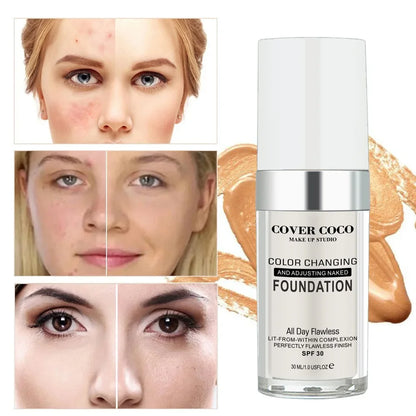 Cover Coco Long Lasting Concealer Liquid Foundation Skin Color Liquid Foundation Light and Transparent Moisturizing Cream - Merit Sell