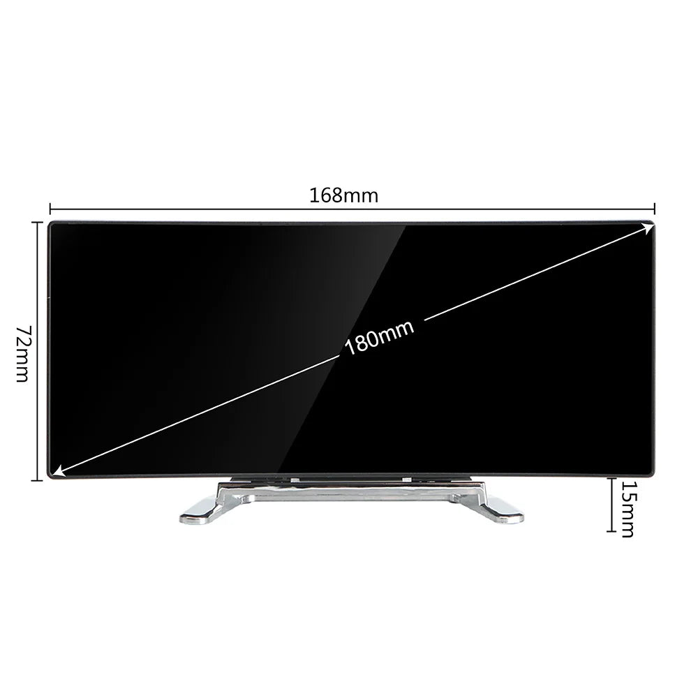 Curved Dimmable Mirror Clock Home Decors For Kids Bedroom 7 Inch Large Number Table Clock LED Screen Digital Alarm Clock - Merit Sell