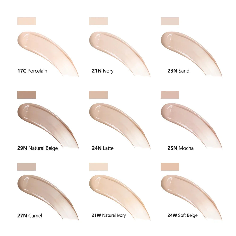 Cushion Refill Foundation Waterproof Semi-Matte Red Finish 72-Hour Wear Long-Lasting Buildable Coverage Sun Protection Makeup - Merit Sell