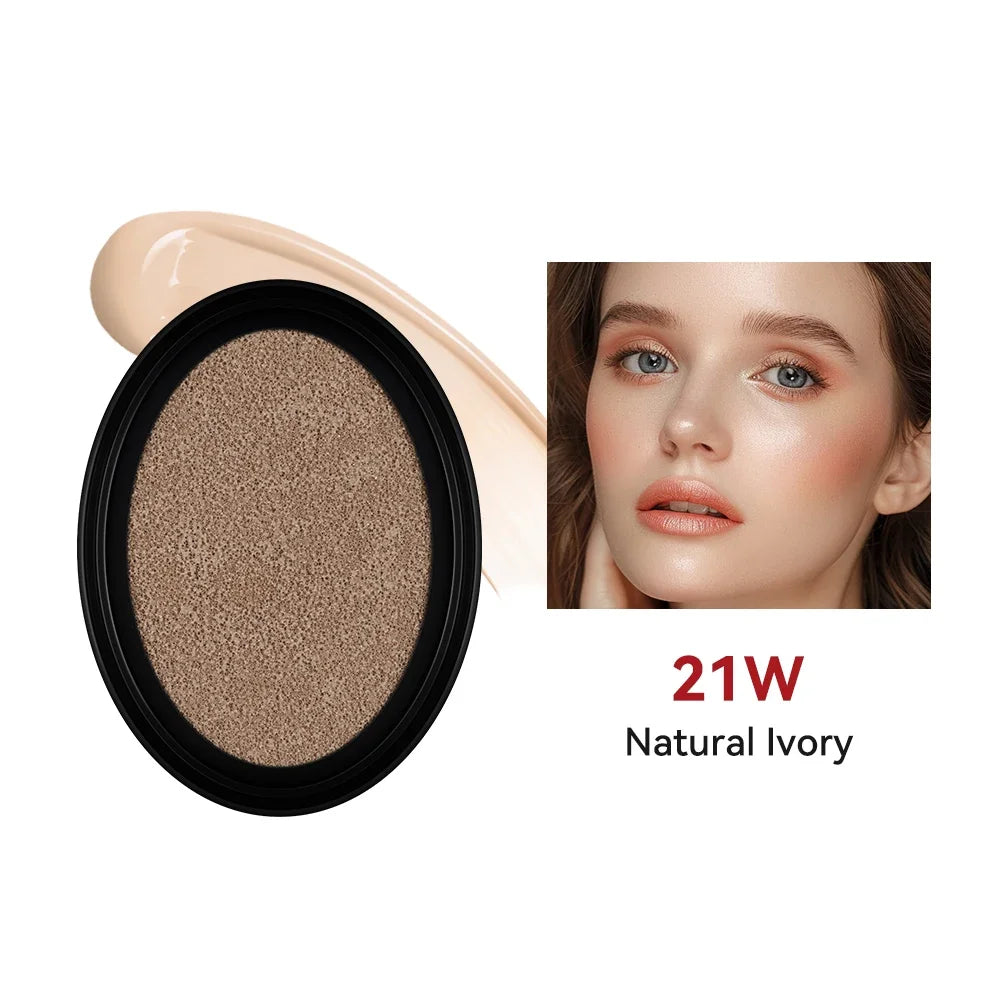 Cushion Refill Foundation Waterproof Semi-Matte Red Finish 72-Hour Wear Long-Lasting Buildable Coverage Sun Protection Makeup - Merit Sell